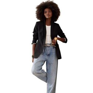 Banana Republic NWOT Long And Lean Wool Blend Black Classic Blazer Size 0